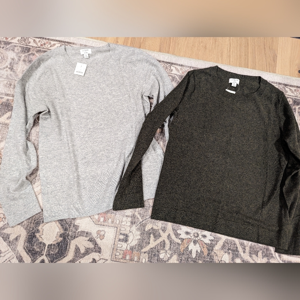 Two JCrew Factory Sweaters
